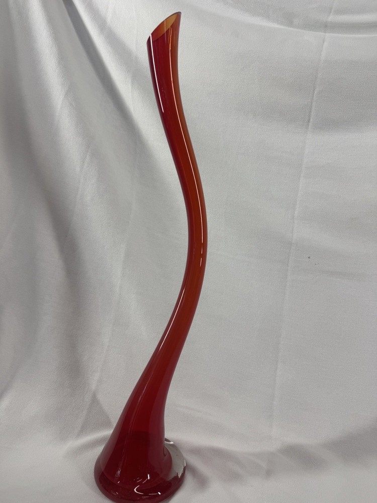 Red/orange Murano Art Glass Vase