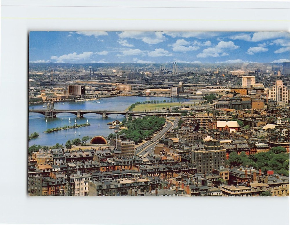Postcard Charles River Basin From John Hancock Building Boston Massachusetts USA