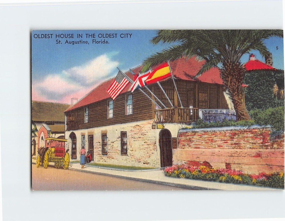 Postcard Oldest House in the Oldest City St. Augustine Florida USA