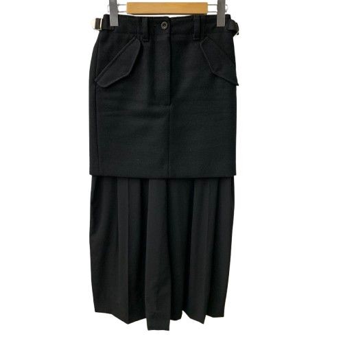 Sacai Women's Wool Skirt Size 0 Black Vintage Excellent Condition