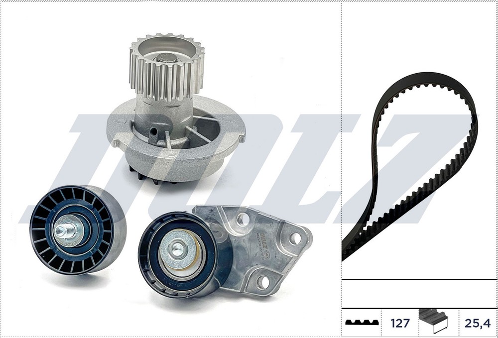 KD144 DOLZ Water Pump + Timing Belt Kit for Chevrolet, Daewoo