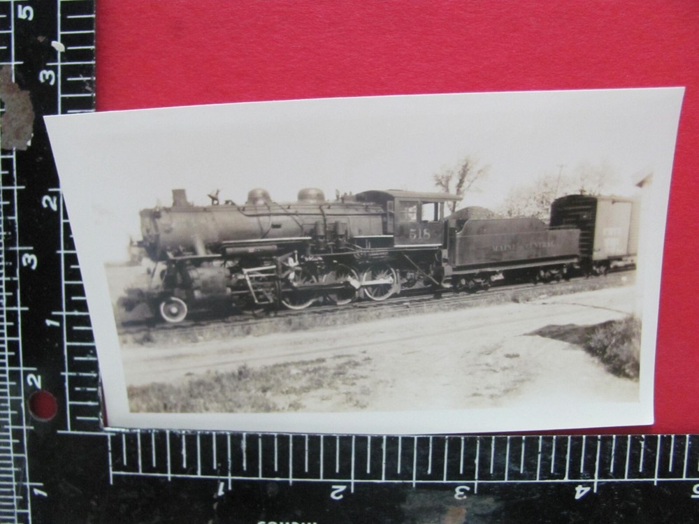 MAINE CENTRAL RAILROAD 2-8-0 LOCOMOTIVE #518 ORIGINAL PHOTO MAINE 1930's