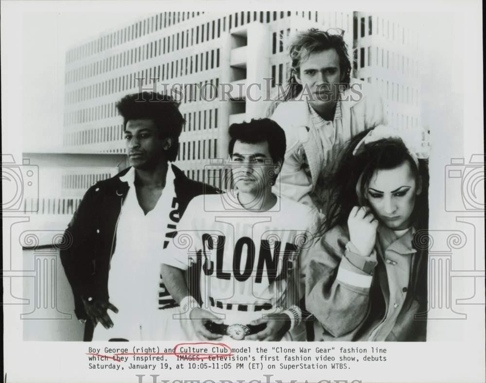 Press Photo Boy George and Culture Club model 
