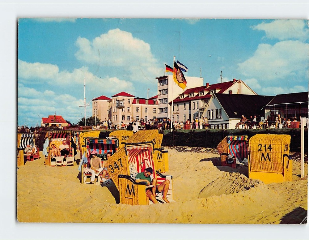 Postcard Pasrtie am Strand in Duhnen Nordseeheilbad Cuxhaven Germany