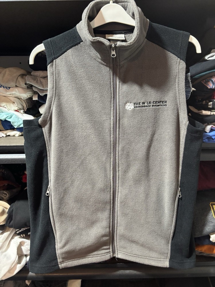 Men's Gray Fleece Adirondack Zip Vest - Polyester, Size S by Artisan