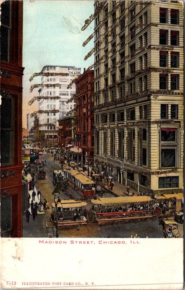 Illinois IL Chicago State Madison Street Postcard Old Vintage Card View Standard