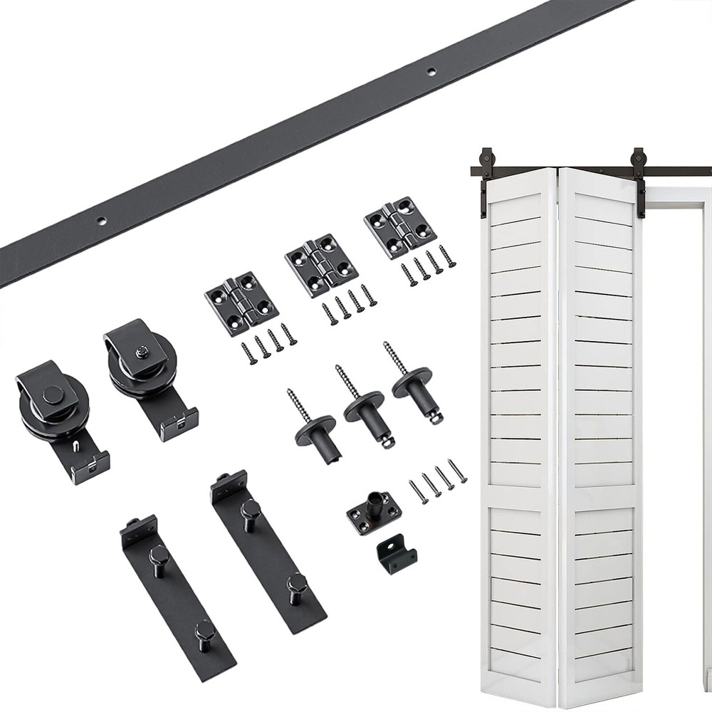 3FT Sliding Barn Door Hardware Kit Cloest Sliding Track  Rail
