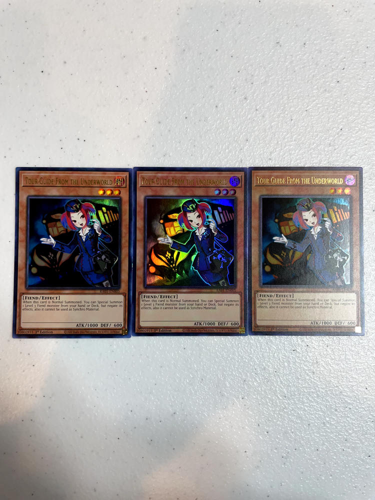 YuGiOh Tour Guide from the Underworld Ultra Rare 3x Playset RA01-EN005 RA01