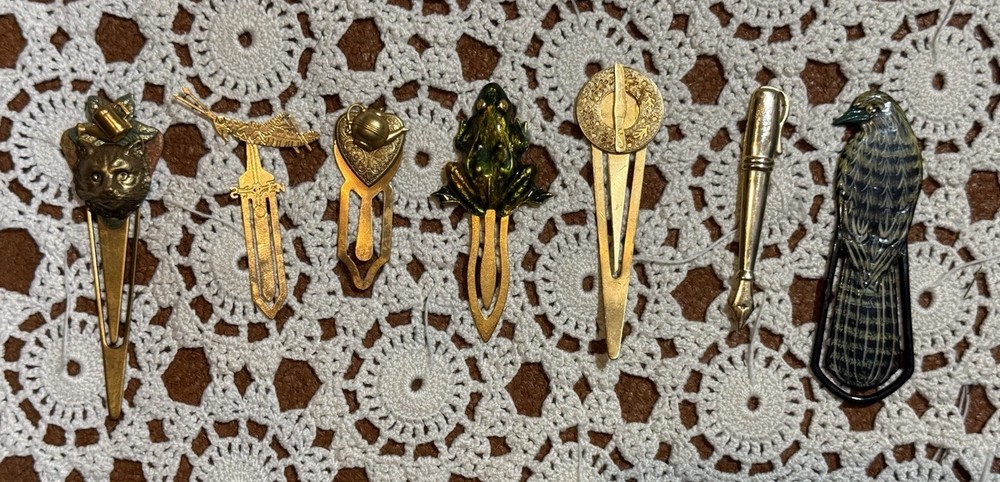 Vtg Bookmarks Lot Frog Cat Bird Grasshopper + Whimsical Fantasy Retro