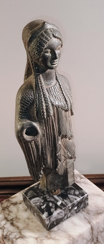 Bronze Greek Kore Statue Ancient Art Sculpture