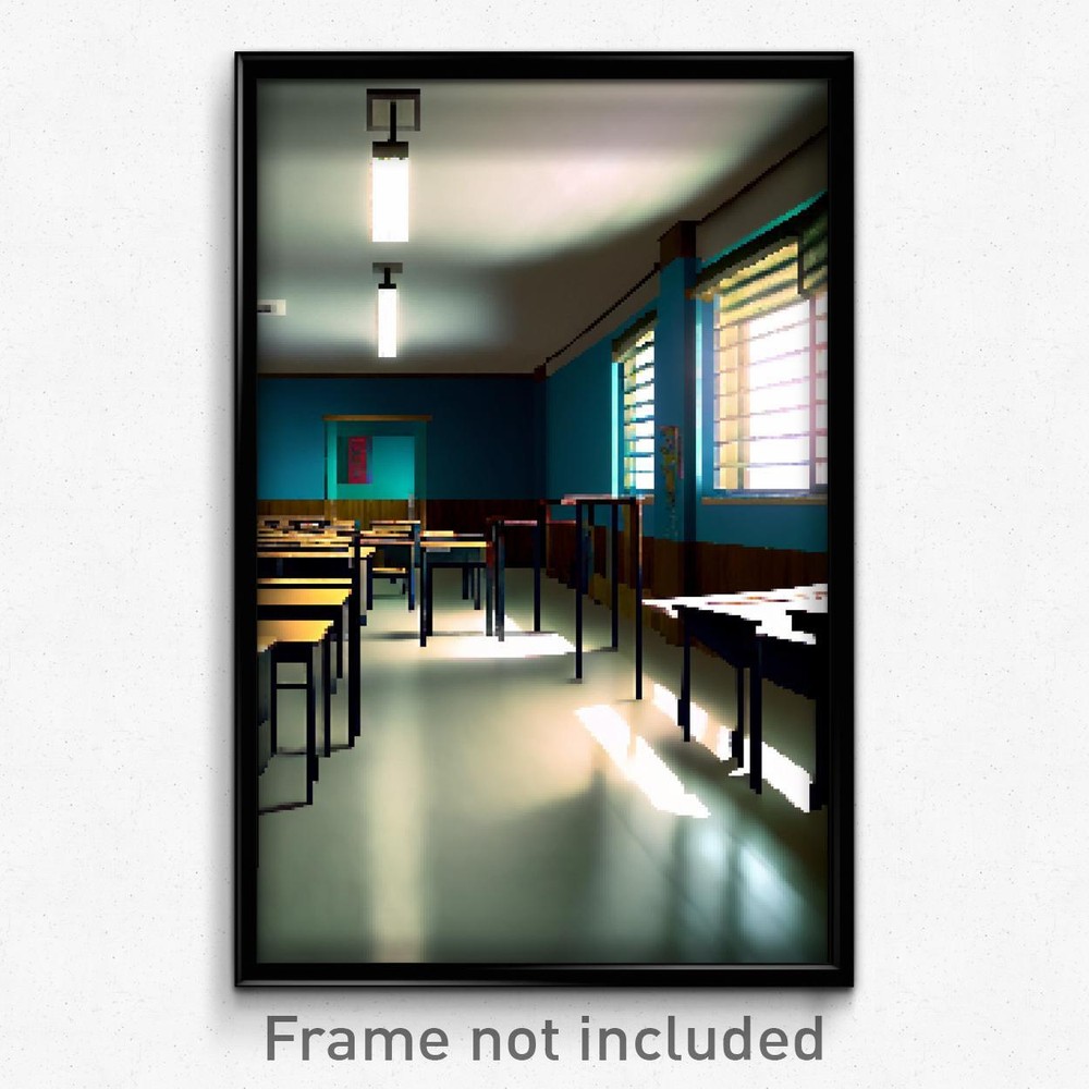 Pixel Art Poster - Unkempt School (8 Bit Psychedelic Trippy Video Game Print)