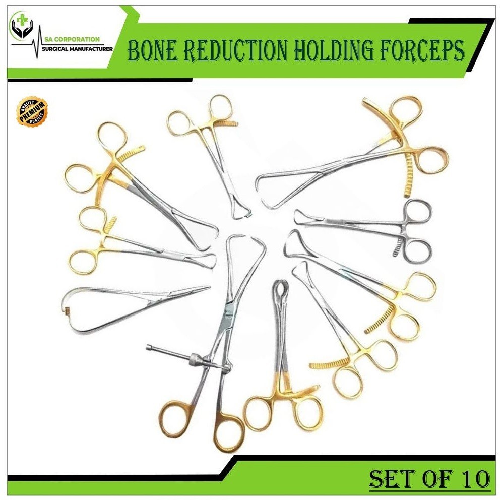 Surgical Orthopedic Bone Reduction Holding Forceps Clamps Set of 10 Pcs