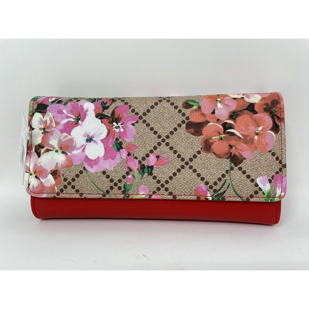 NYC-Inspired Floral Wristlet in Tan and Red - AR Fashion Wallet