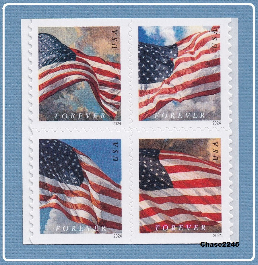 Scott #5887-90 U.S. Old Glory Booklet Block of 4 BCA 2024 Mint NH Stamps