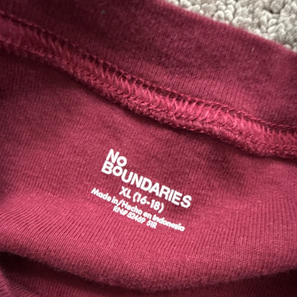 No Boundaries Red Cotton Knit Women's Top XL (16-18) RN 52469