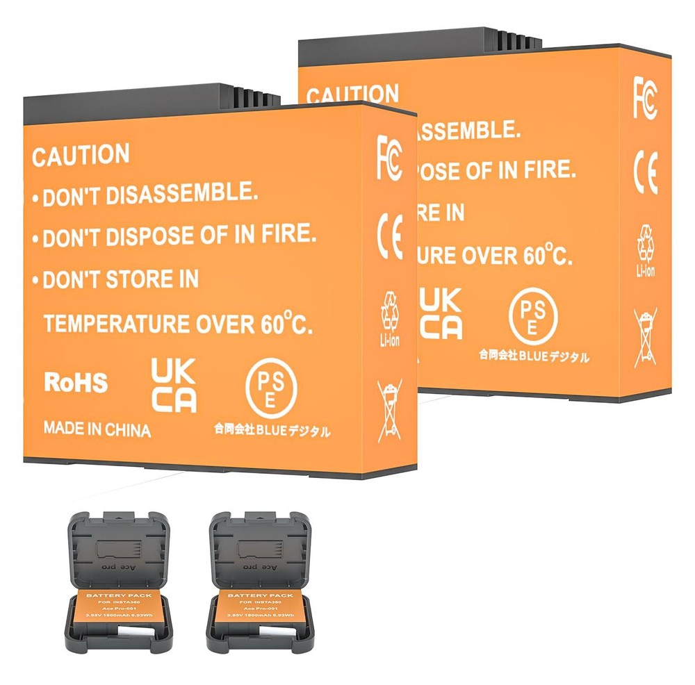 1800mAh Battery for Insta 360 Ace/Ace , 2 Pack Rechargeable Batteries with In...-image
