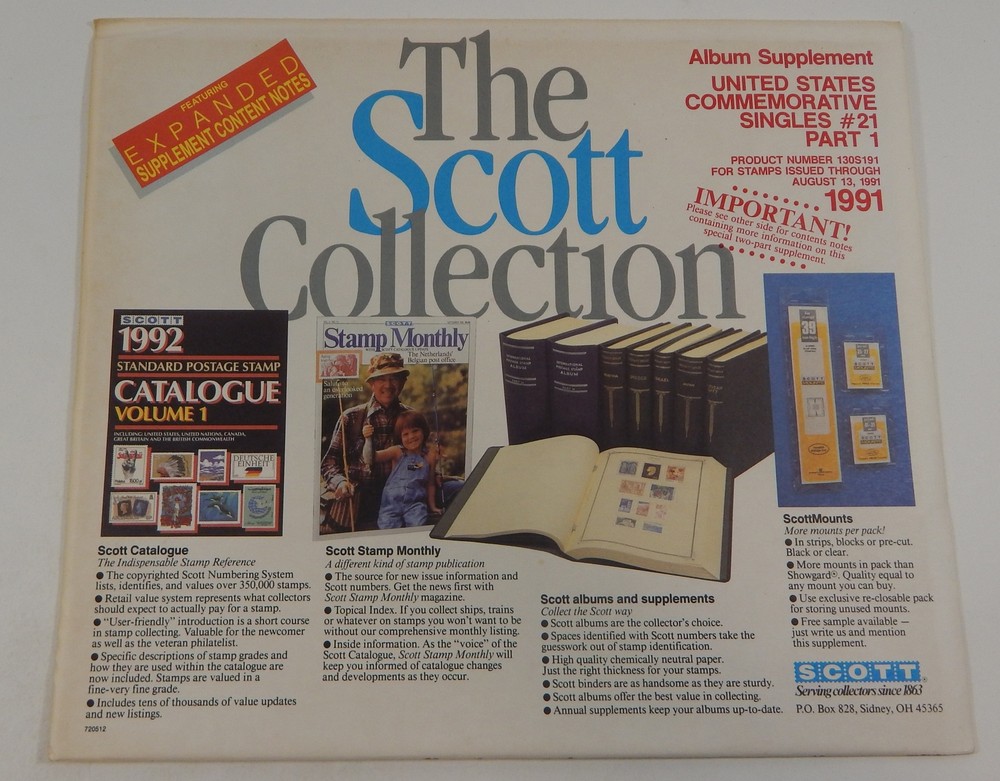 Scott Company US Commemorative Singles #21 130S191 1991 Sealed Stamp Album Pages