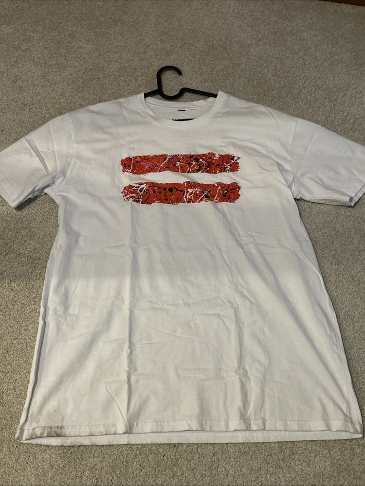 Ed Sheeran Equals Shirt Adult XL 24” X 30” White Concert Tour Tee Mathematics