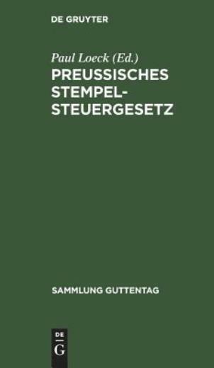 Preu?Isches Stempelsteuergesetz