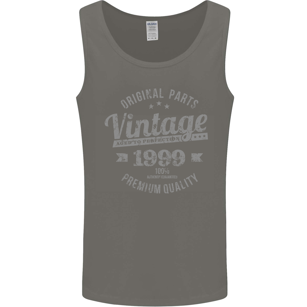 Vintage Year 26th Birthday 1999 Mens Vest Tank Top Charcoal