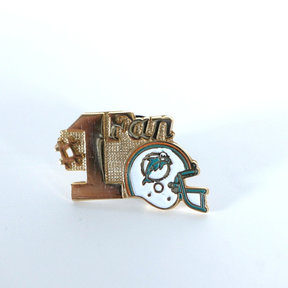 Miami Dolphins NFL fan lapel pin with helmet logo