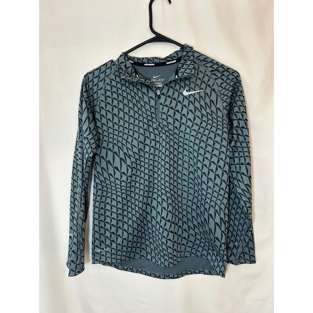 Women’s Nike gray/ & black dri-fit quarter zip light weight jacket