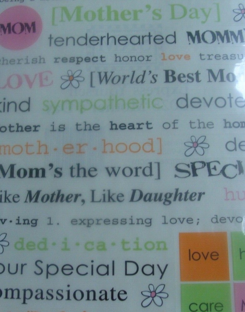 NEW SEALED SRM Press Express Yourself 42028 Acid-Free Mother’s Day Sticker Sheet-image