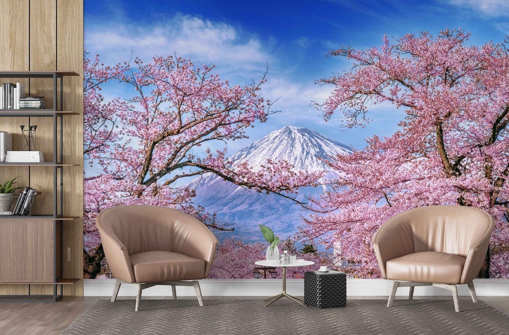 3D Japan Mount Fuji Cherry Blossom Wall Murals Wallpaper Murals Wall Sticker