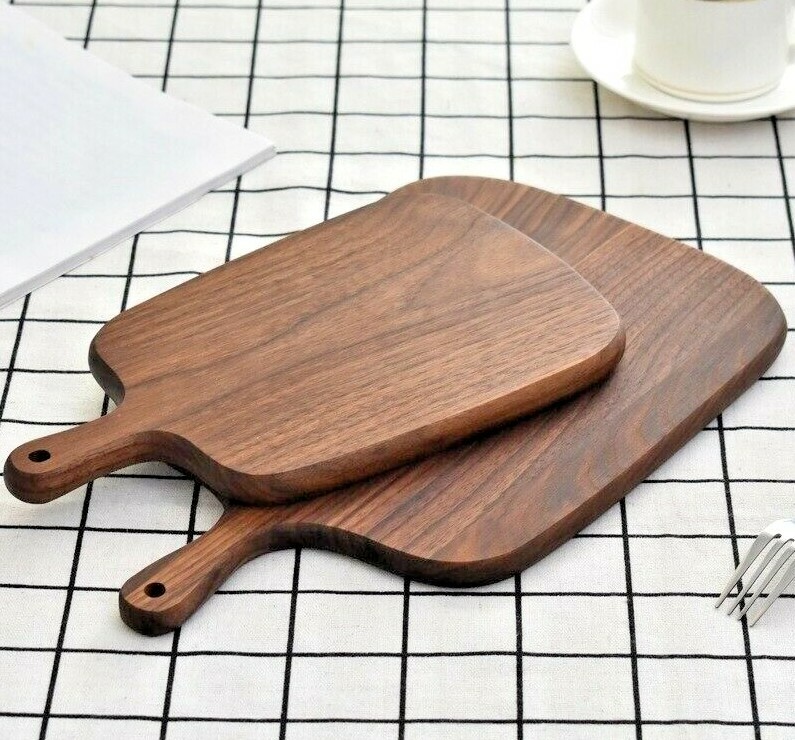Black Walnut Wood Cutting Boards Set Rectangular Chopping Slicing Blocks 3Pcs L