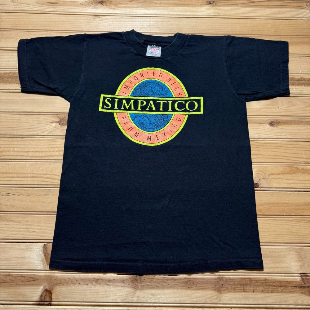 Vintage 90s Simpatico Mexico Imported Beer Graphic Promo T-Shirt USA Made Medium