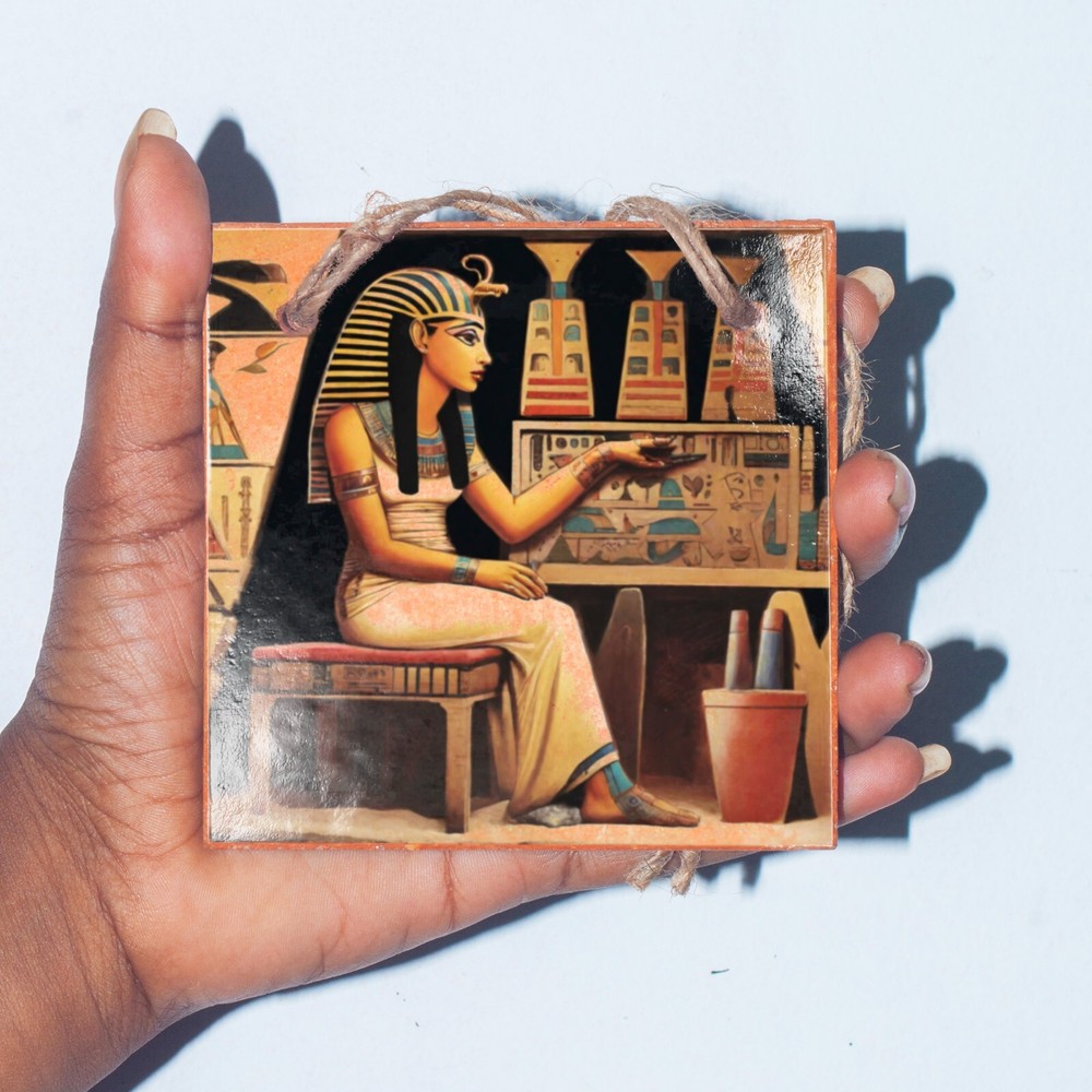 Handmade Egyptian Wall Decor Tile, Pharaoh Antique luxurious Collectible Art 4