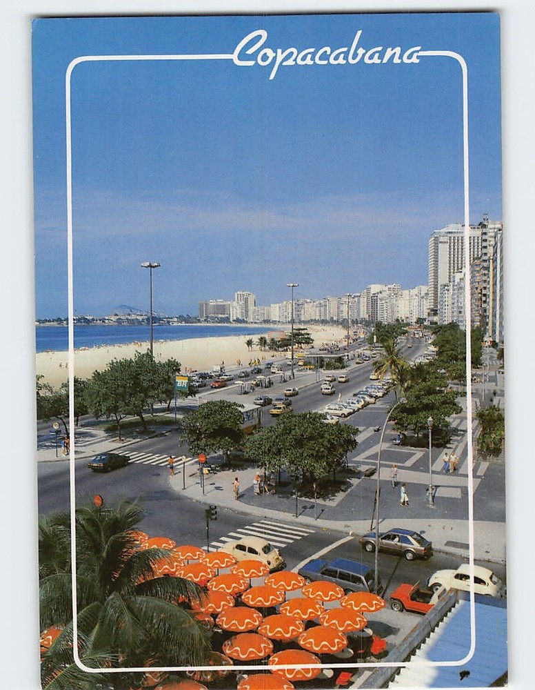 Postcard Copacabana Beach Rio De Janeiro Brazil