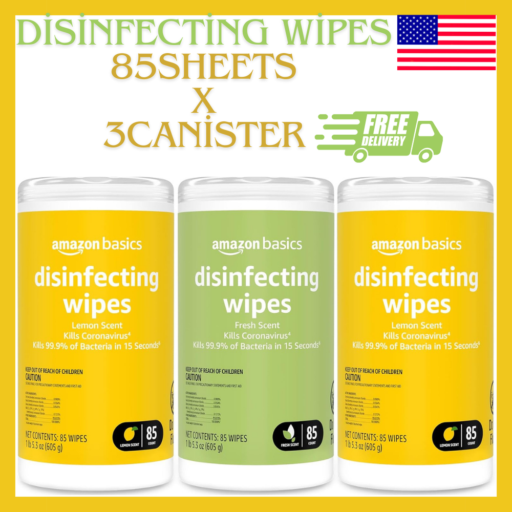 Disinfecting Wipes, Lemon & Fresh Scent, Sanitizes, Cleans, Disinfects & Deodori