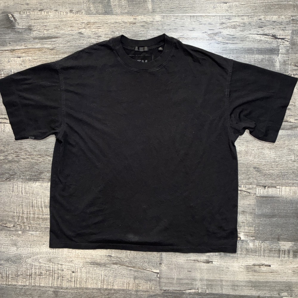 ATM Anthony Thomas Melillo Slub Boxy Crew Neck Tee Black Mens Small Oversized