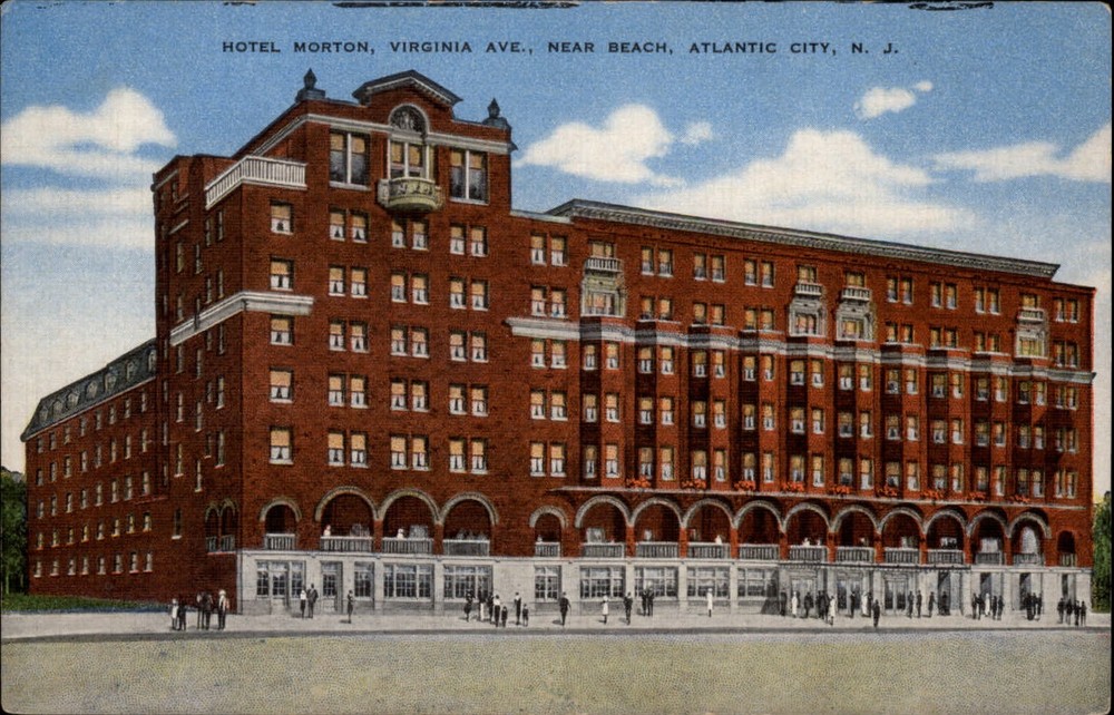 Atlantic City New Jersey Hotel Morton near beach Virginia Ave unused postcard