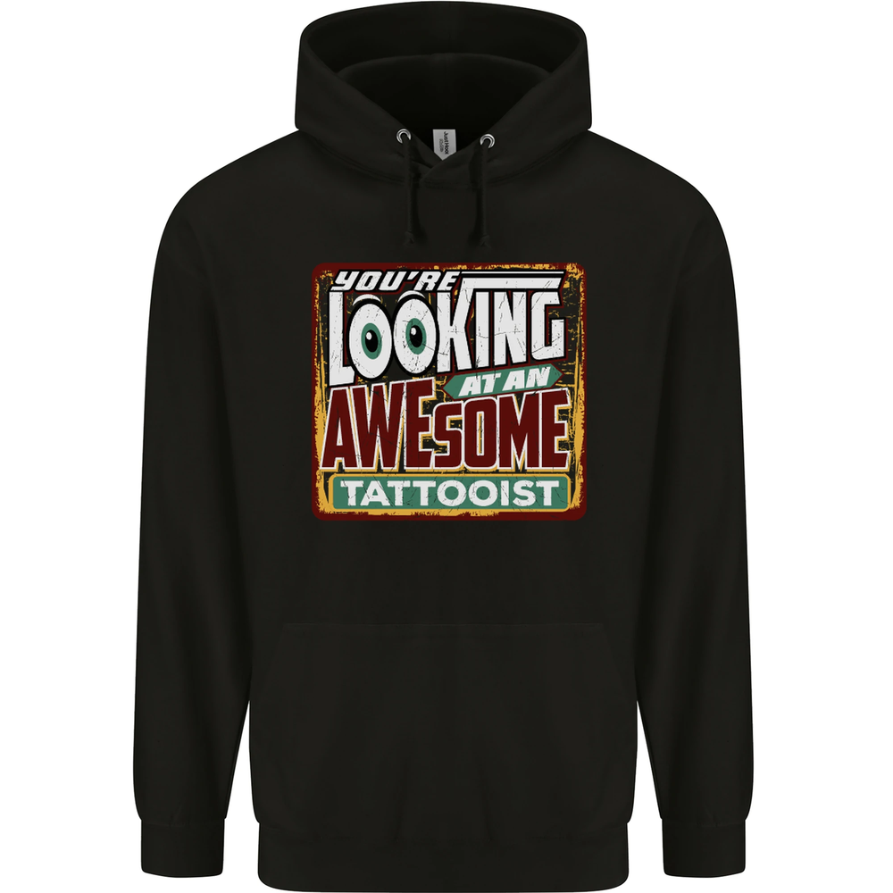 An Awesome Tattooist Mens 80% Cotton Hoodie