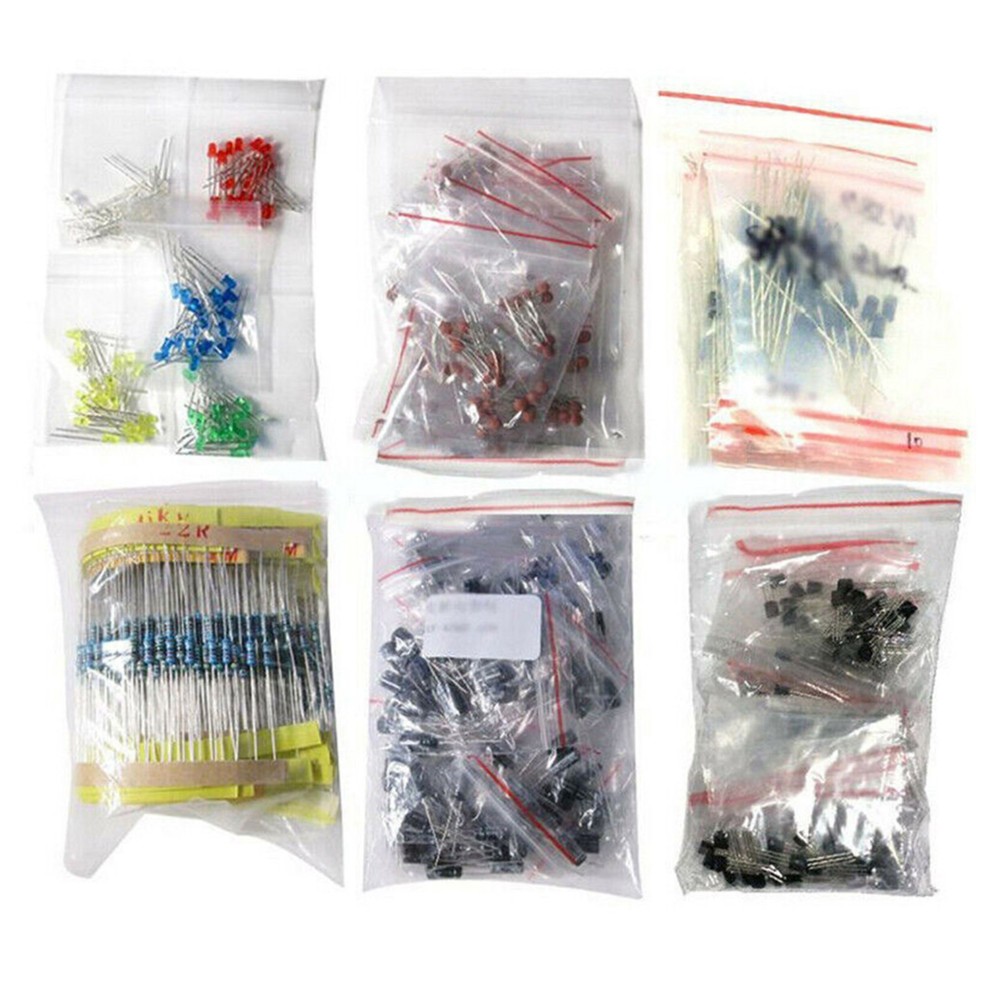 Electronic Components Kit 1390PCS LED Diodes Resistors Electrolytic Capacitors c