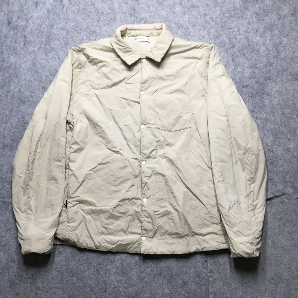 Hill City Shirt Jacket Mens Medium Beige Thermal Light Water Resistant Stretch
