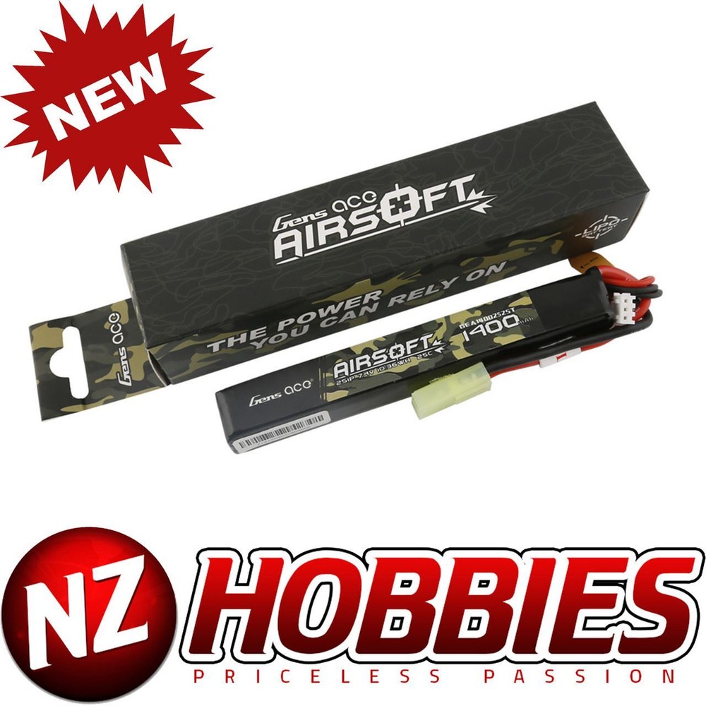 Gens Ace 25C 1400mAh 2S1P 7.4V Airsoft Battery With Tamiya Plug-image