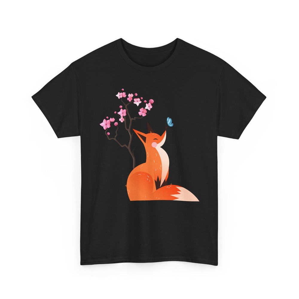 Fox Shirt, Fox with Cherry Blossom Foxes Animals Lovers Japanese Culture Shirt
