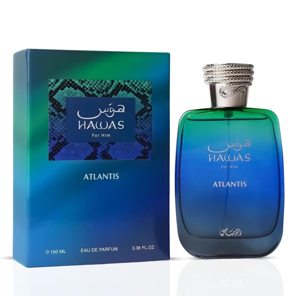 Hawas Atlantis Eau de Parfum for Men, 100ml (3.4 oz) Fresh & Modern Scent Spray