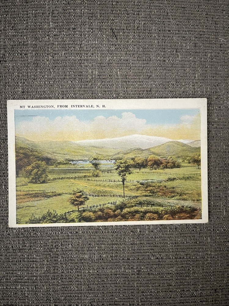 Linen Postcards New Hampshire~ Mount Washington From Intervale
