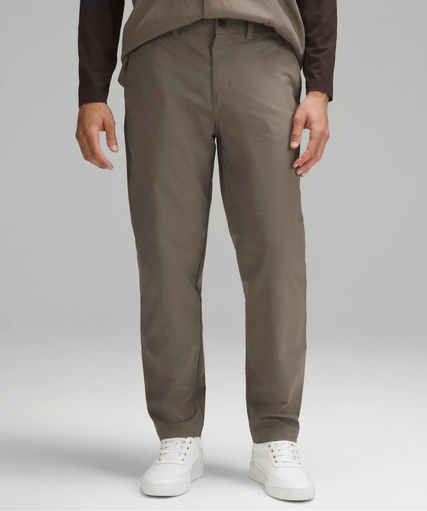 Lululemon Relaxed-Tapered Smooth Twill Trouser Taupe Gray Brown Size 34 Mens