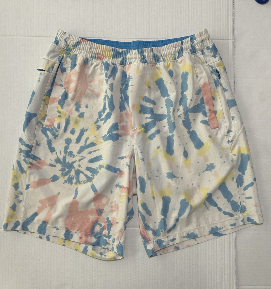 birddogs Men’s Athletic Shorts L Tie-Dye Multicolor Lined Pockets Drawstring