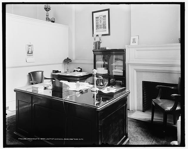 Photo:New York City NY 34th St National Bank President's Room 1900s