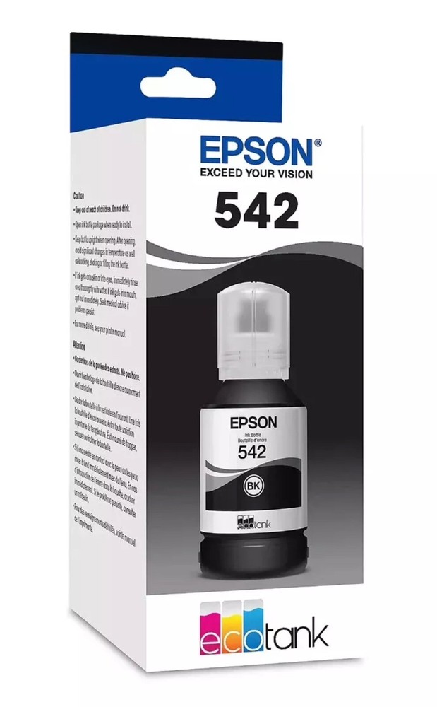 Epson T542 Black Ultra High Yield Ink Bottle (T542120-S) Exp 2/27 Factory Sealed