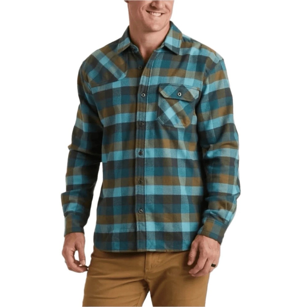 Howler Brothers Harkers Men's Long Sleeve Flannel Shirt Plaid - Size Medium