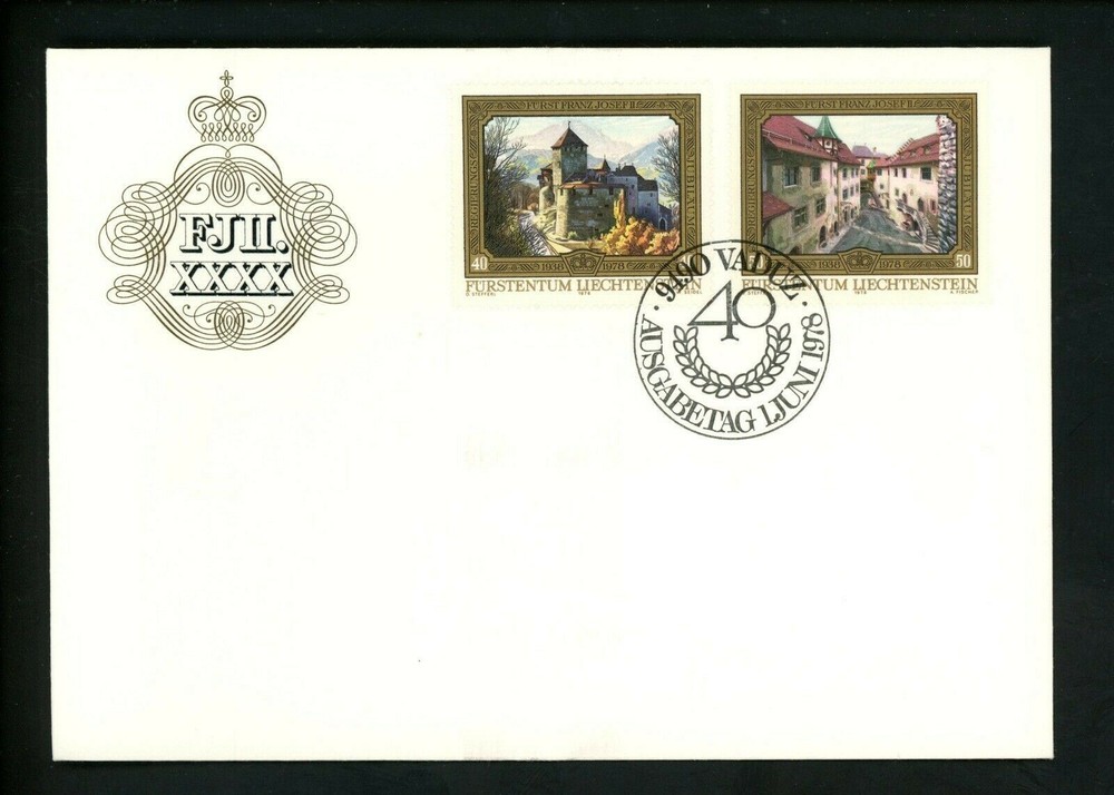 Postal History Liechtenstein FDC #650-651 Prince Franz Joseph II castle 1978