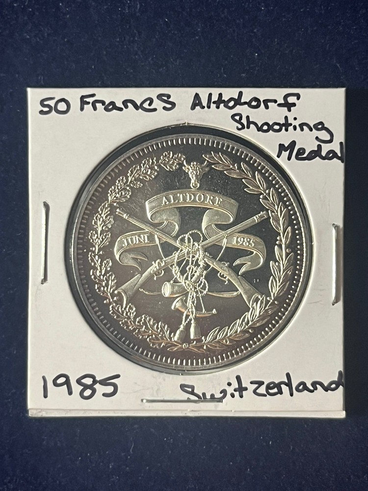Foreign/World Silver: Swiss Shooting Medal With Pink Edge Toning 1985 Altdorf