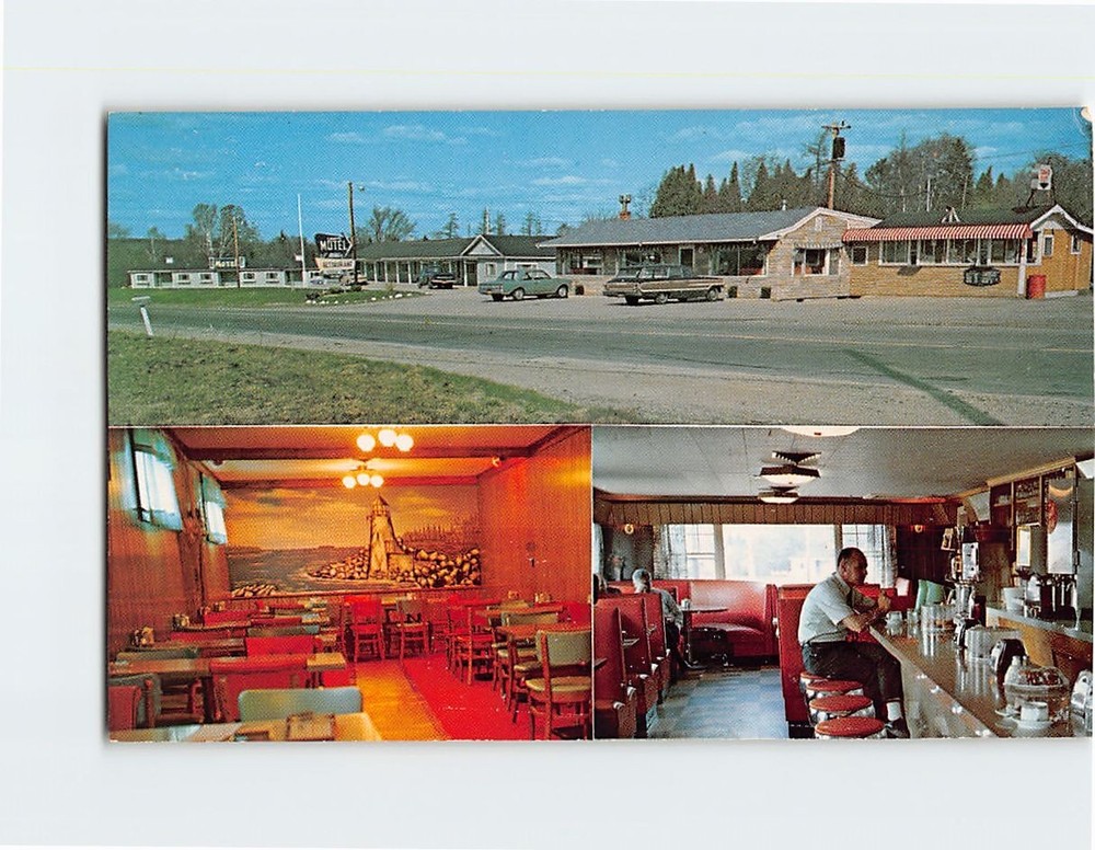Postcard Light's Motel and Restaurant Searsport Maine USA